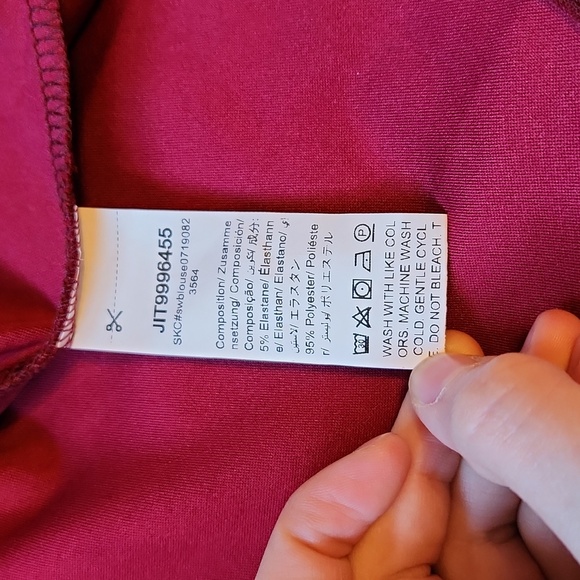 Shein burgundy womens shirt with split sleeves - Picture 4 of 7